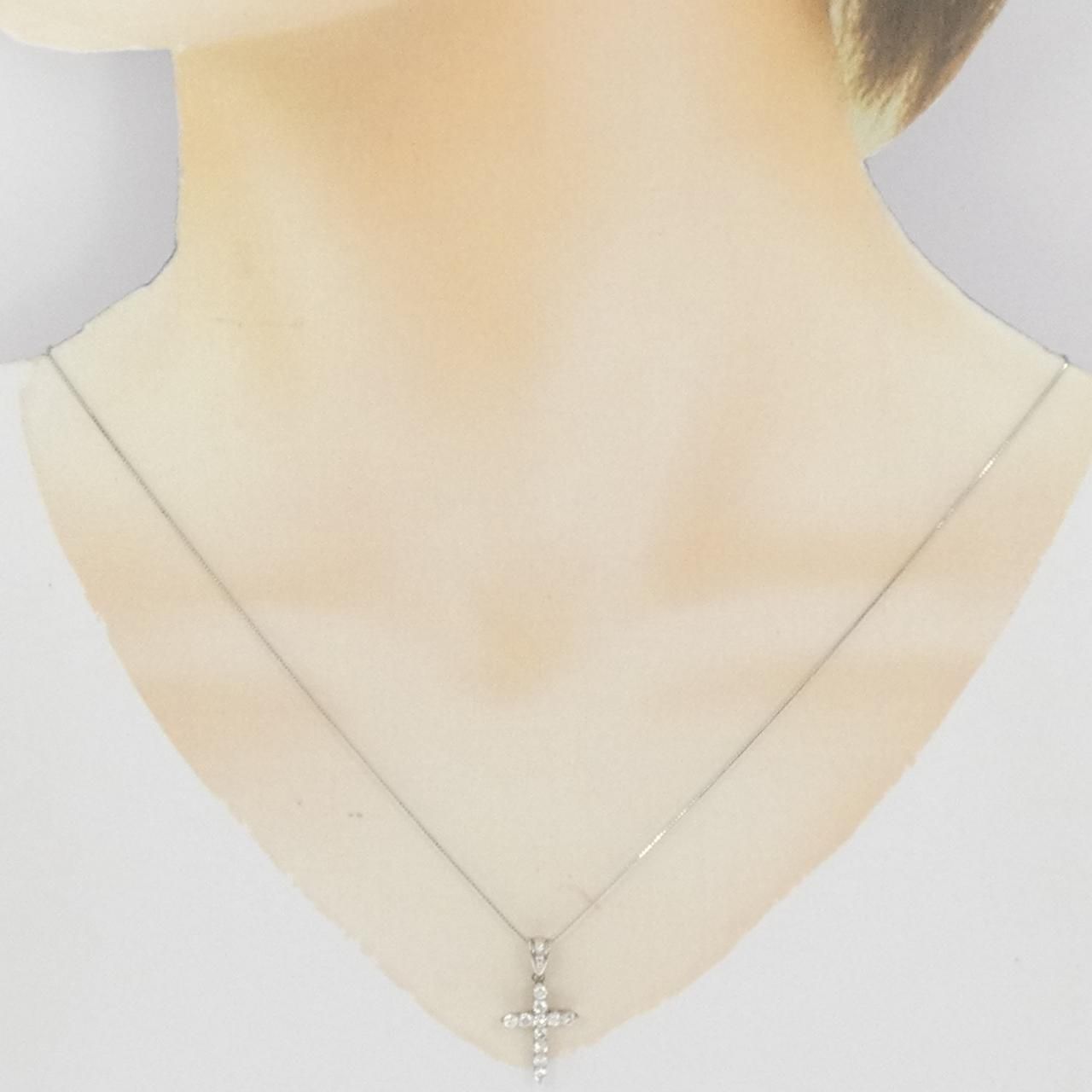 PT900/PT850 クロス ダイヤモンド ネックレス 0.50CT - メルカリ