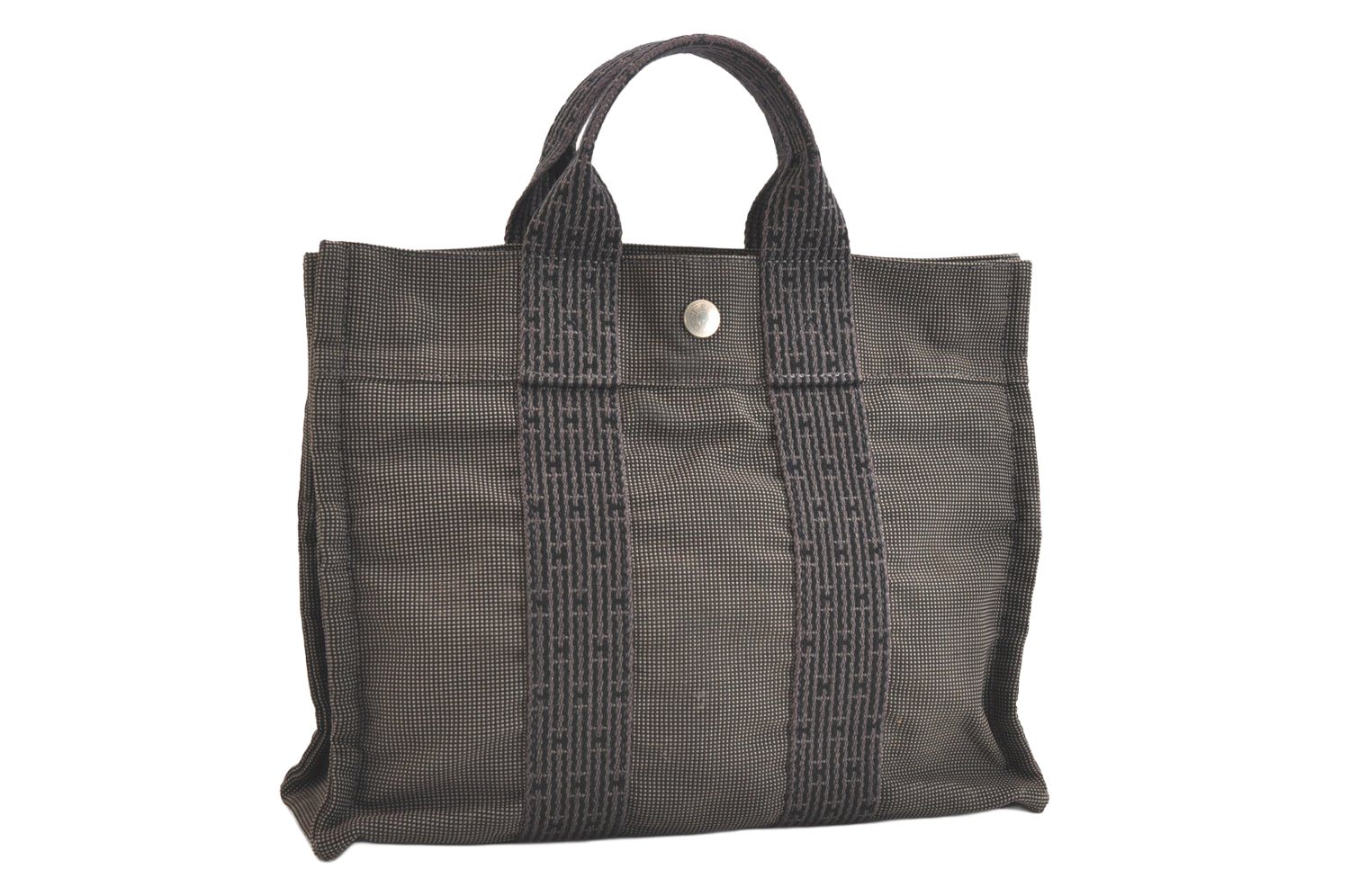 HERMES エルメス ヴィンテージ エールライン PM ハンドトートバッグ ナイロン グレー 2880N