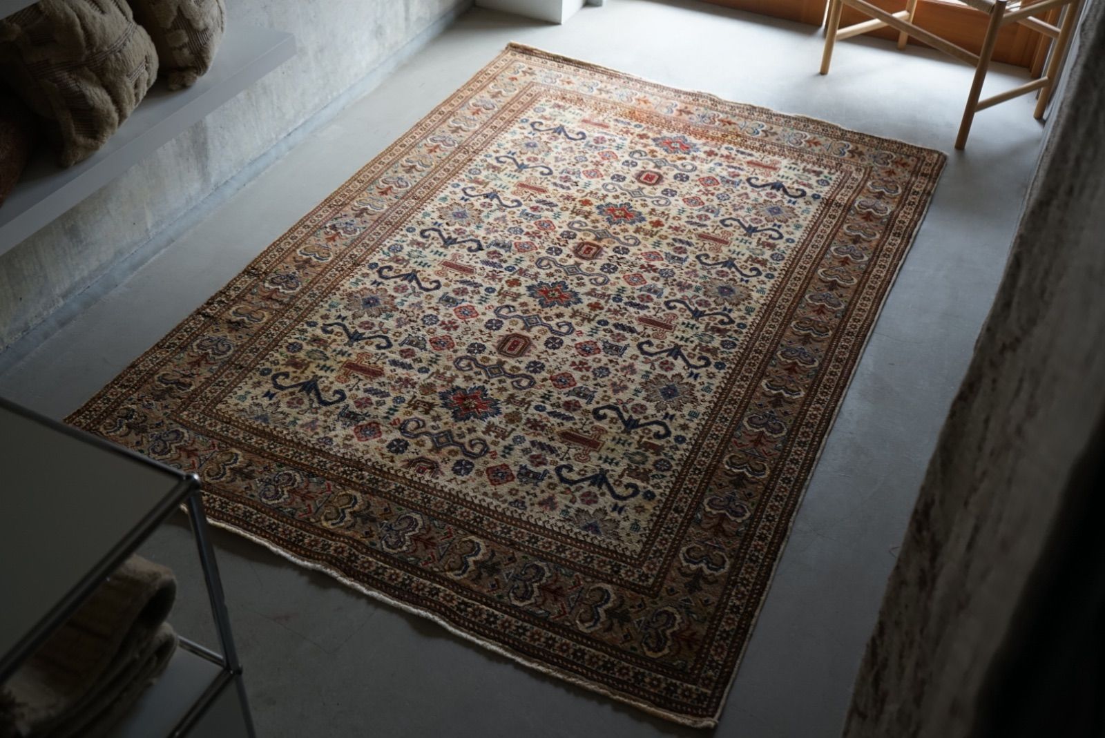 ヴィンテージラグ トルコ カイセリ ベージュ 1950-1960年代 215 ×146 cm