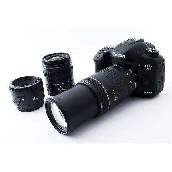保証付☆キヤノン☆Canon EOS 7D MarkⅡ標準&望遠レンズセット キヤノン Canon EOS 7D Mark II 超望遠トリプルレンズセット SD
