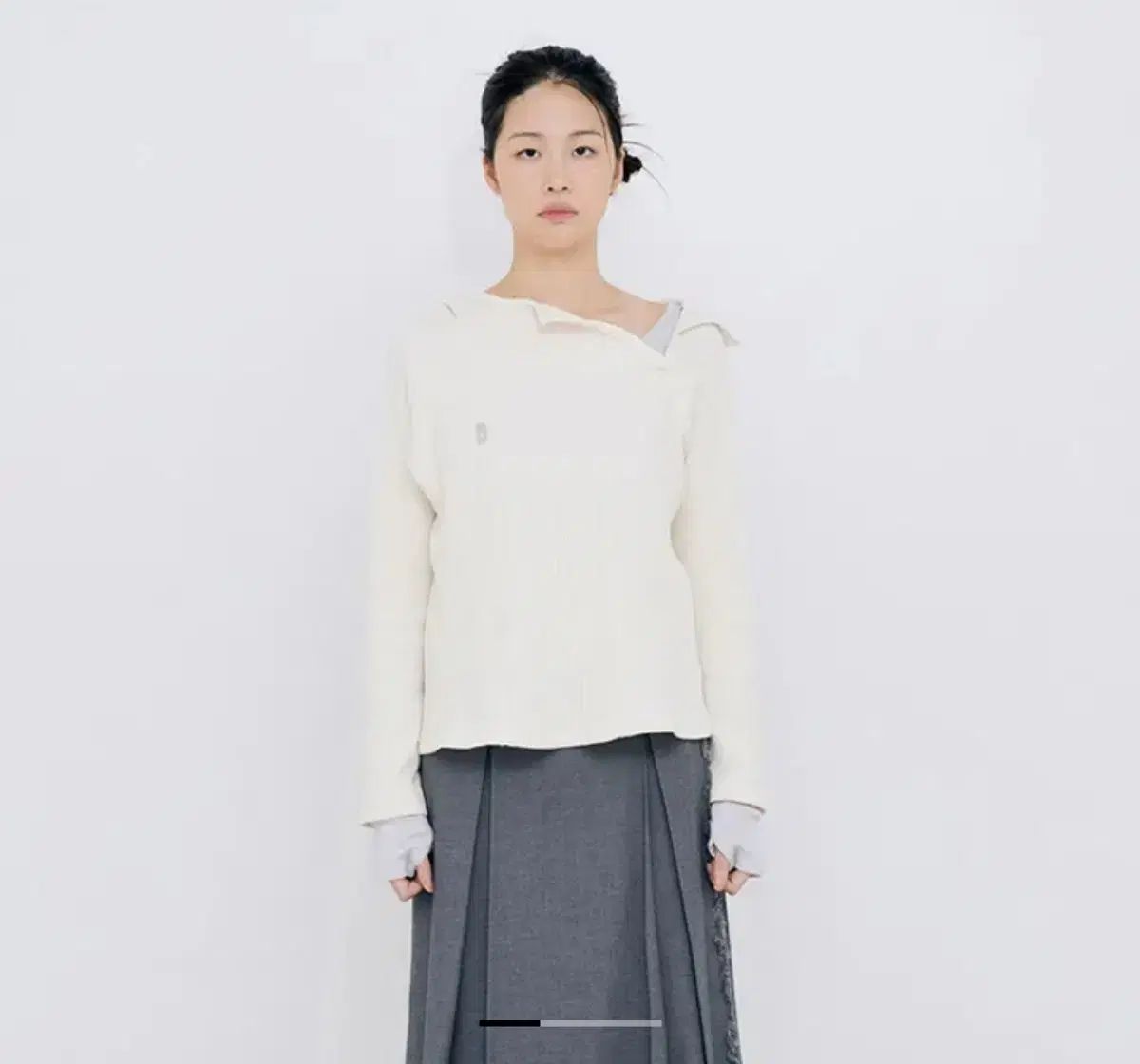 ハロミウム HALOMINIUM waffle hoodie ecru Msize