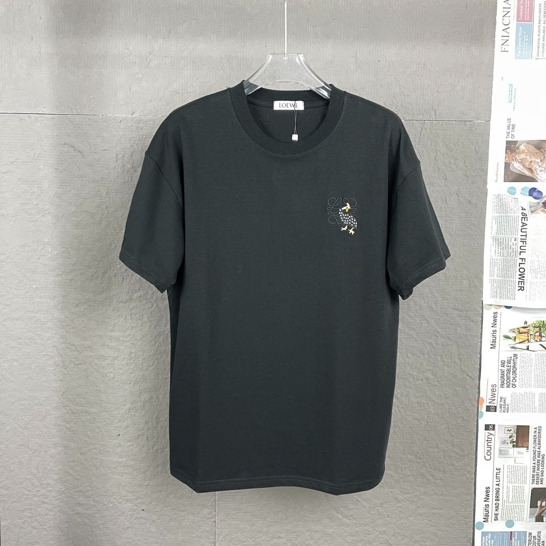 新品 LOEWE ロエベ sunafuit*コラボ刺繍鳥 半袖Tシャツ ブラック 男女兼用