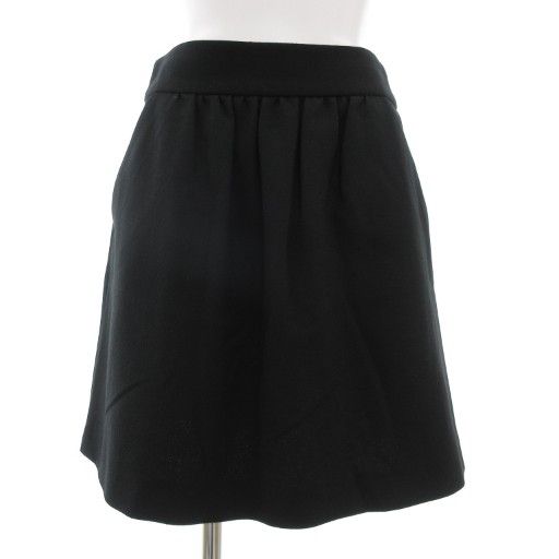 レッド ヴァレンティノ RED VALENTINO フ スカート ギャザー ストレッチ ひざ丈 38 黒 ブラック GV