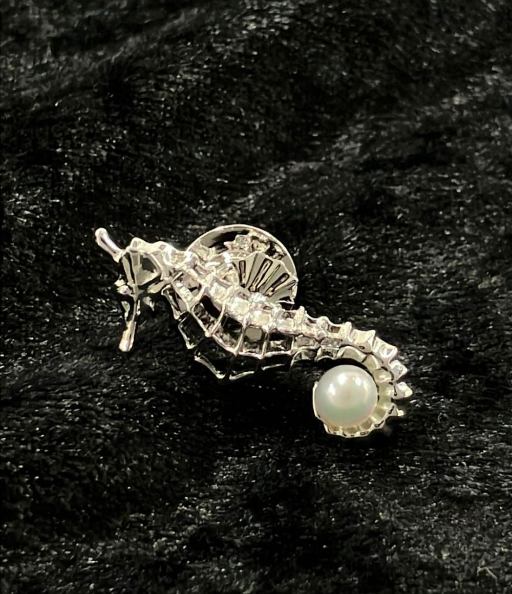 アウトレット 美品 ミキモト ピンブローチ SV パール 5mm