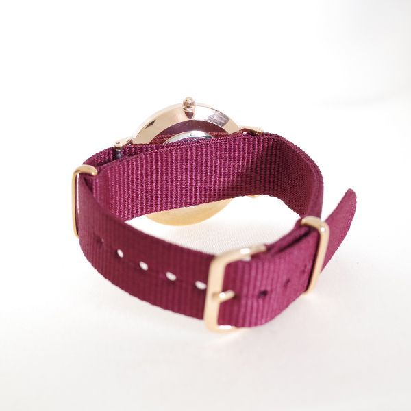 Daniel Wellington 腕時計 CLASSIC ROSELYN 36 DW00100273 Daniel Wellington Classic Roselyn Black Dial Maroon Nylon