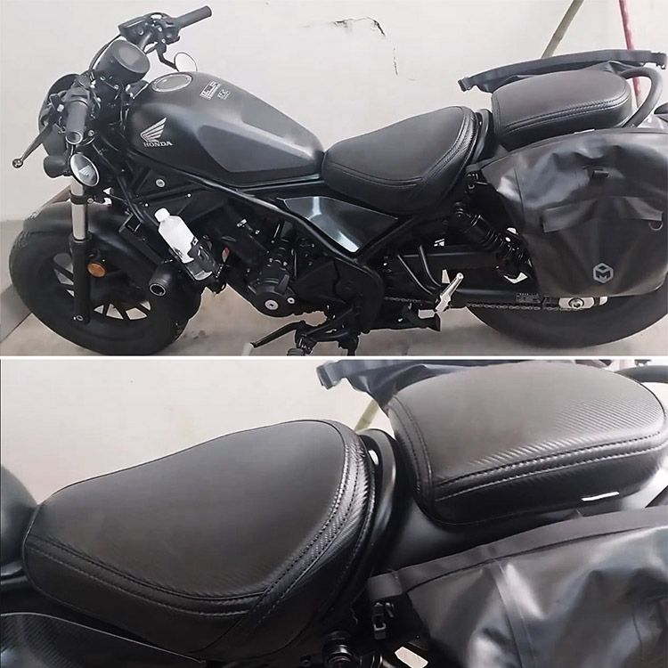 レブル250 500用 カーボン調黒メインシートカバー&タンデムシートカバー 2点セット 防水防紫外線 シート保護 ドレスアップ 純正シート対応