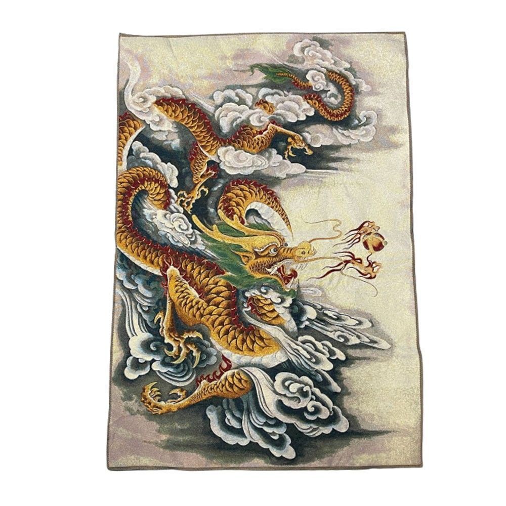 風水 龍 ドラゴン 刺繍 赤龍 青龍 タペストリー 竜 絵 玄関 絵 龍の飾り