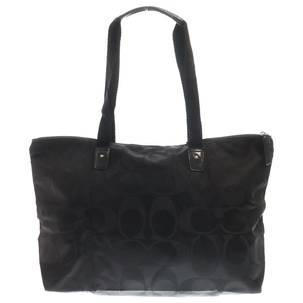 COACH (コーチ) シグネチャー ナイロン トートバッグ ブラック F77321