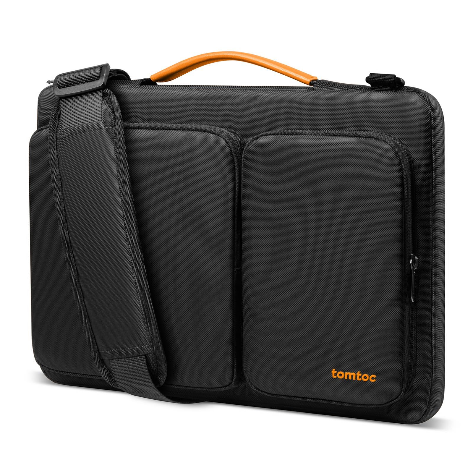 16インチ MacBook パソコンケース Pro M4M3M2M1 224-219対応 36°耐衝撃 ノートPCバッグ ショルダーバッグ ブリーフケース tomtoc 撥水 ブラック