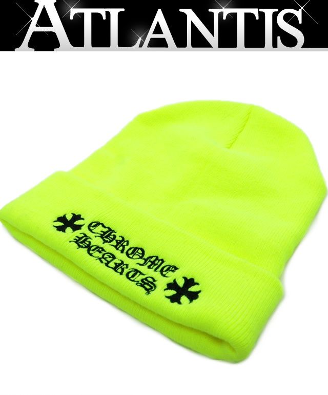 CHROME HEARTS 銀座店 クロムハーツ WOOL WATCH CAP ビーニー CHプラス ロゴ刺繡 ニット帽 メンズ イエロー 96681