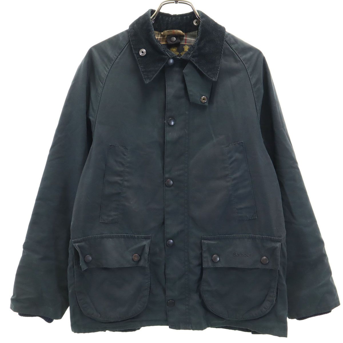 Barbour バブアー イングランド製 3ワラント クラシック ビデイル オイルドジャケット XL 12 13 ブラック系 ワックス キッズ 古着