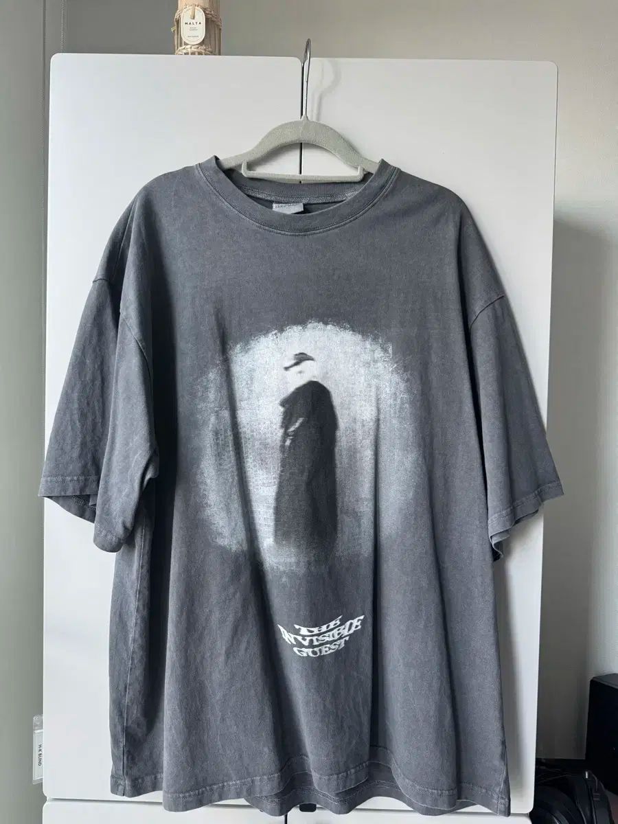 【雷市場（ポンジャン）商品韓国直送】 NONFLOOR デストロイ 目に見えない ゲスト Tシャツ ウォッシュド チャコールグレー
