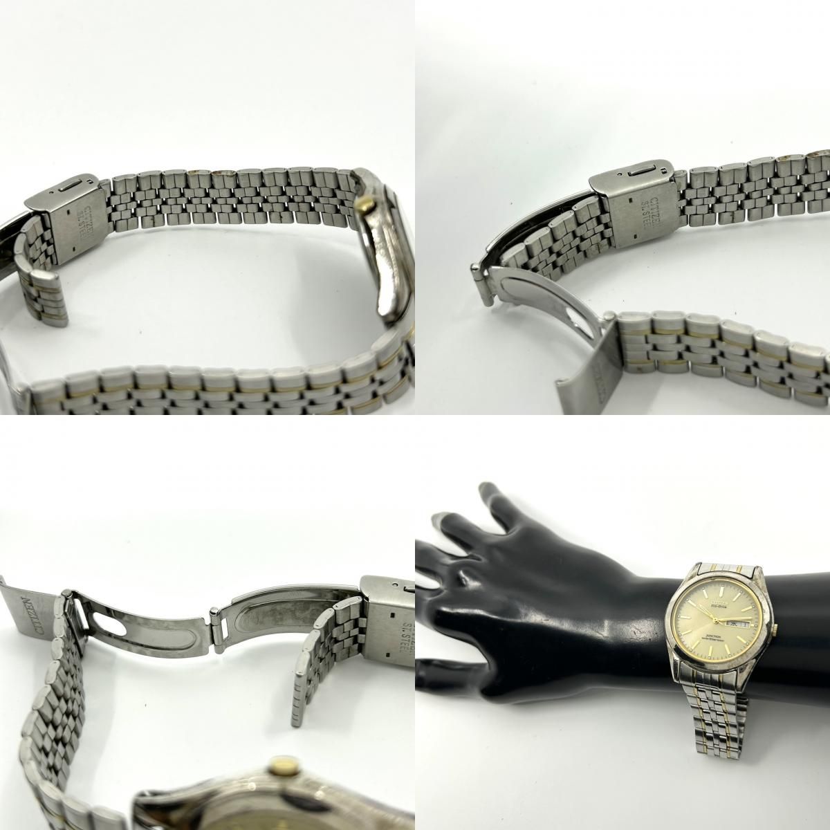 稼働品】citizen シチズン ジャンクション エコドライブ 腕時計 E100  