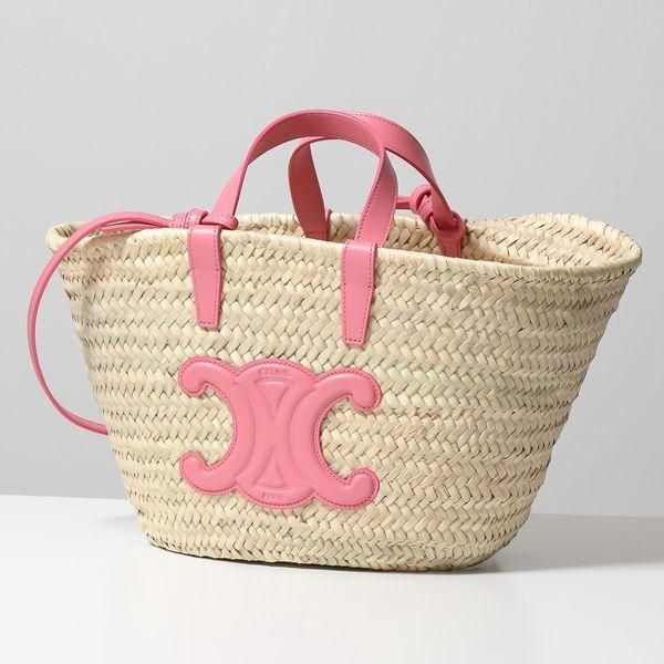 公式購入 CELINE セリーヌ トリオンフ かごバッグ ピンク レザー