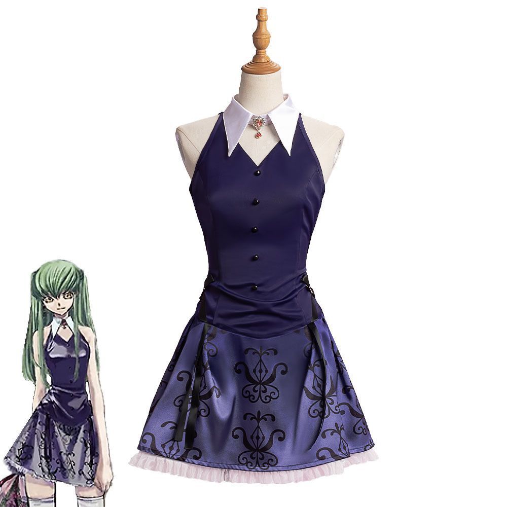 コスプレ ドレス C.C コードギアス 音楽会風 小礼服 アニメ 二次元 仮装 キャラクター服 M2508020-9