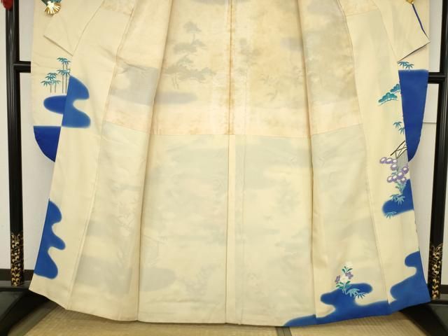 平和屋着物○訪問着 駒刺繍 雲重ね花籬文 暈し染め