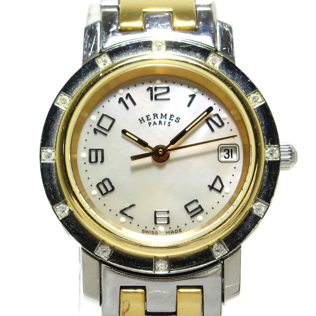 HERMES(エルメス) 腕時計 クリッパーナクレ CL4.222 レディース シェル 