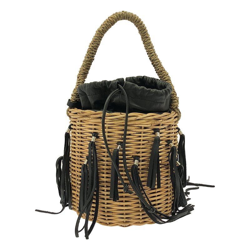 LUDLOW / ラドロー | レザー フリンジ カゴ バッグ | 割引 ナチュラル