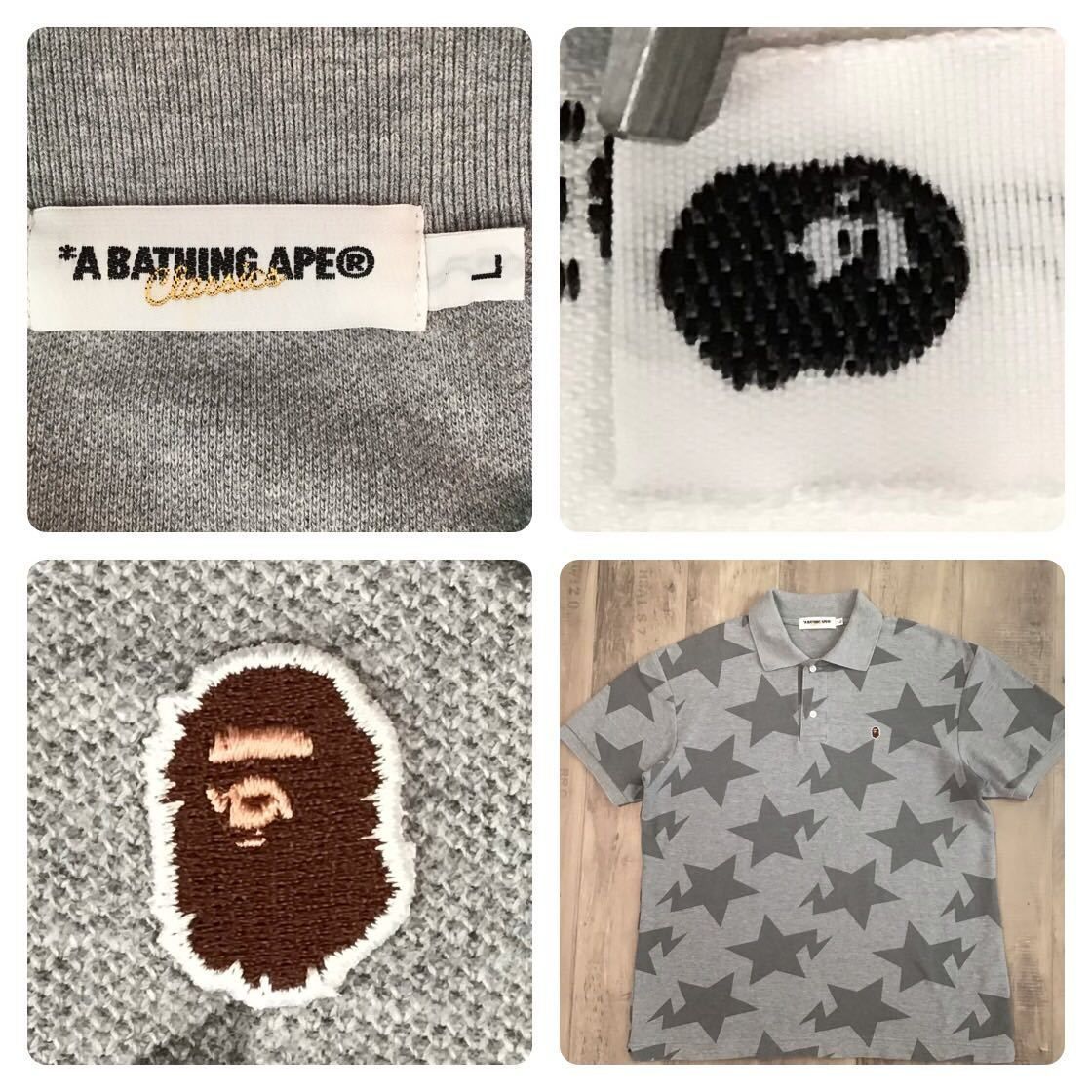 BAPE スター ポロシャツ Lサイズ a bathing ape BAPE sta エイプ