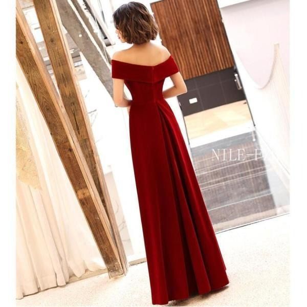 オフショルダー パーティードレス ウエディングドレス ロングドレス 結婚式ドレス 二次会 披露宴 演奏会 発表会 ピアノ 大きいサイズ イベント用 上品