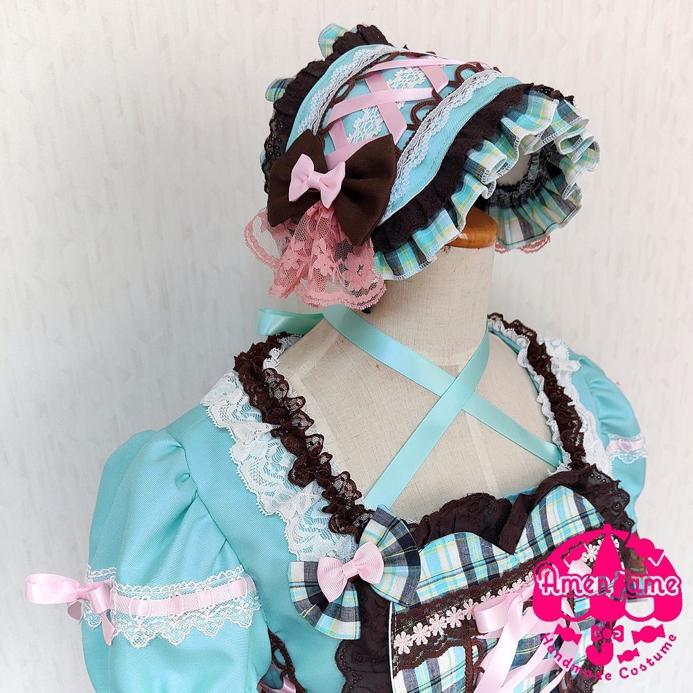 ハンドメイド♡♡チョコミントフリルツイン♡♡ チョコミントカラーフリルメイド服セットアップ | Maiden's Rêve