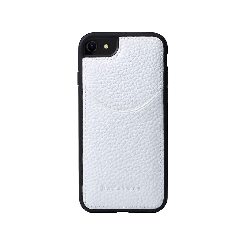 HANATORA iPhone8 7 SE3 SE2 (第3世代 第2世代) ケース 本革 耐衝撃 スマホケース スマホ コードホルダー 付き シュリンクカーフレザー ギフト マグネットなし ホワイト CPG-8-White 0