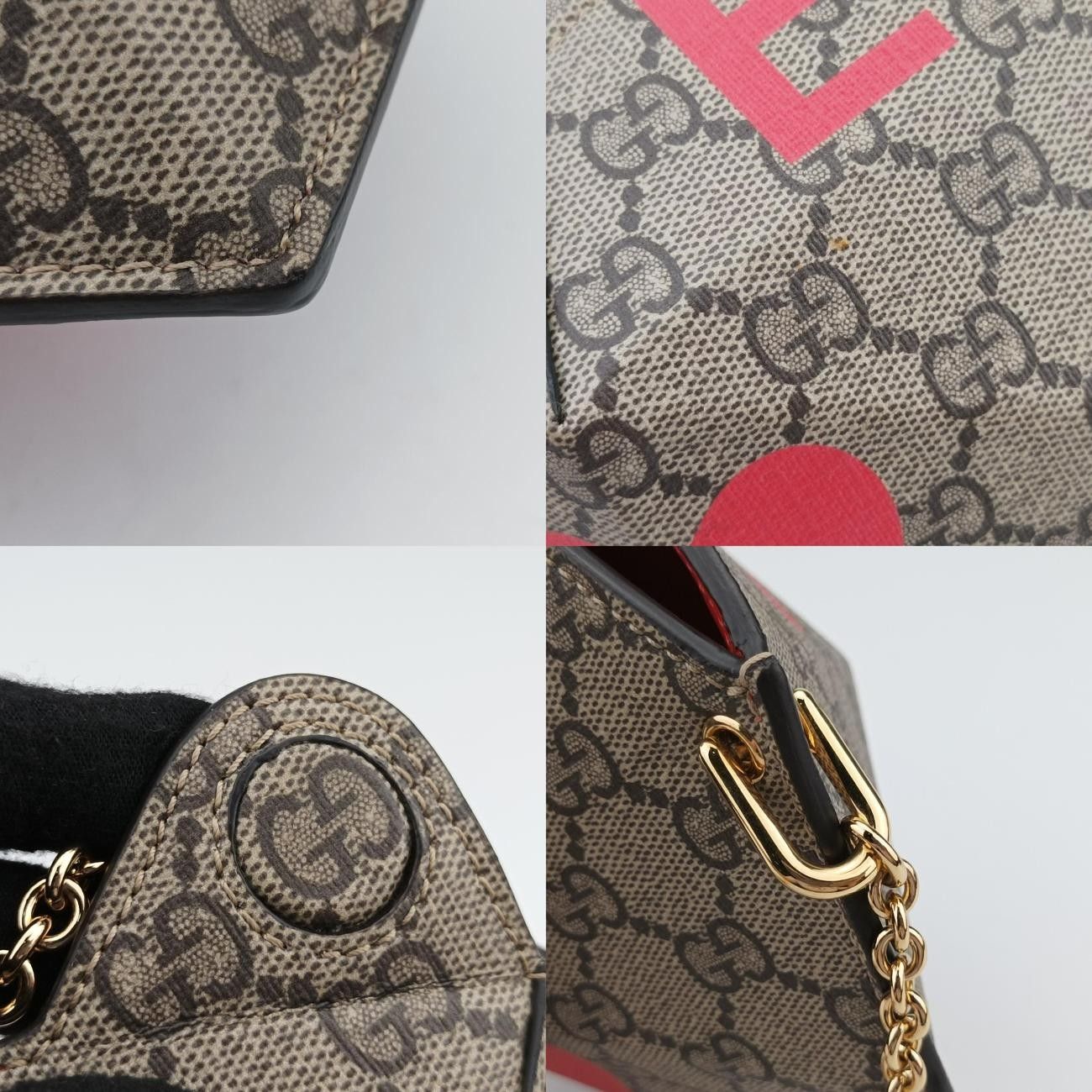 グッチGucciハートブラウンPVCコーティングキャンバス678131E036832646