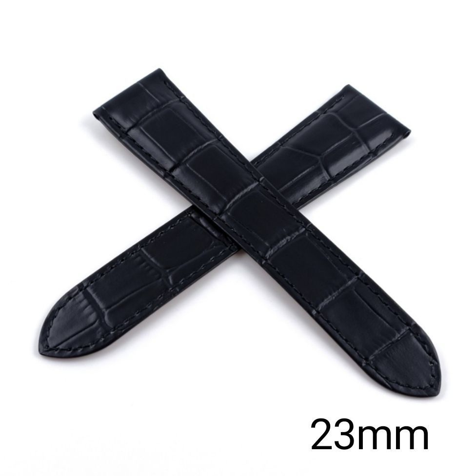 23mm 腕時計 レザーベルト ブラック 黒 【対応】カルティエ カリブル タンク等 Cartier