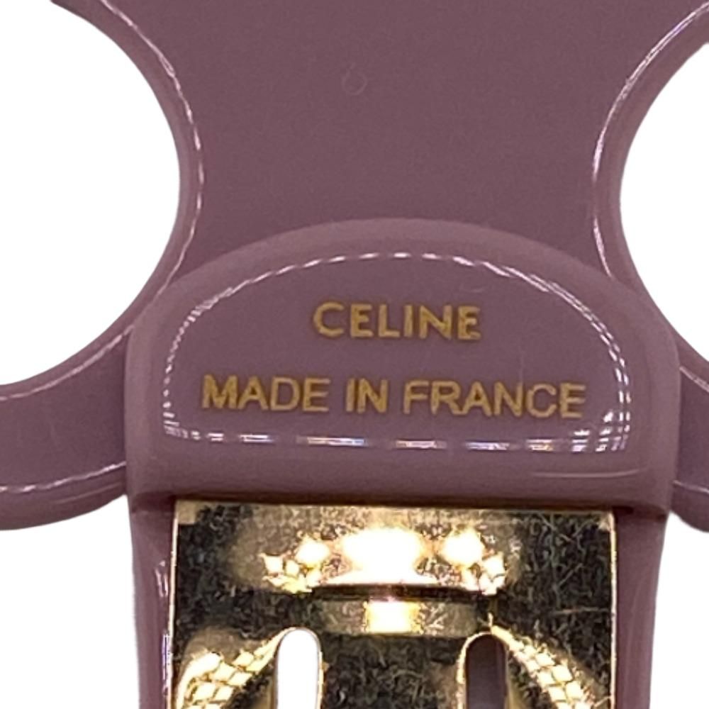 極美品　セリーヌ トリオンフ ラージ スナップ ヘアクリップ アセテート ピンク CELINE/セリーヌ トリオンフ ラージ スナップ ヘアクリップ
