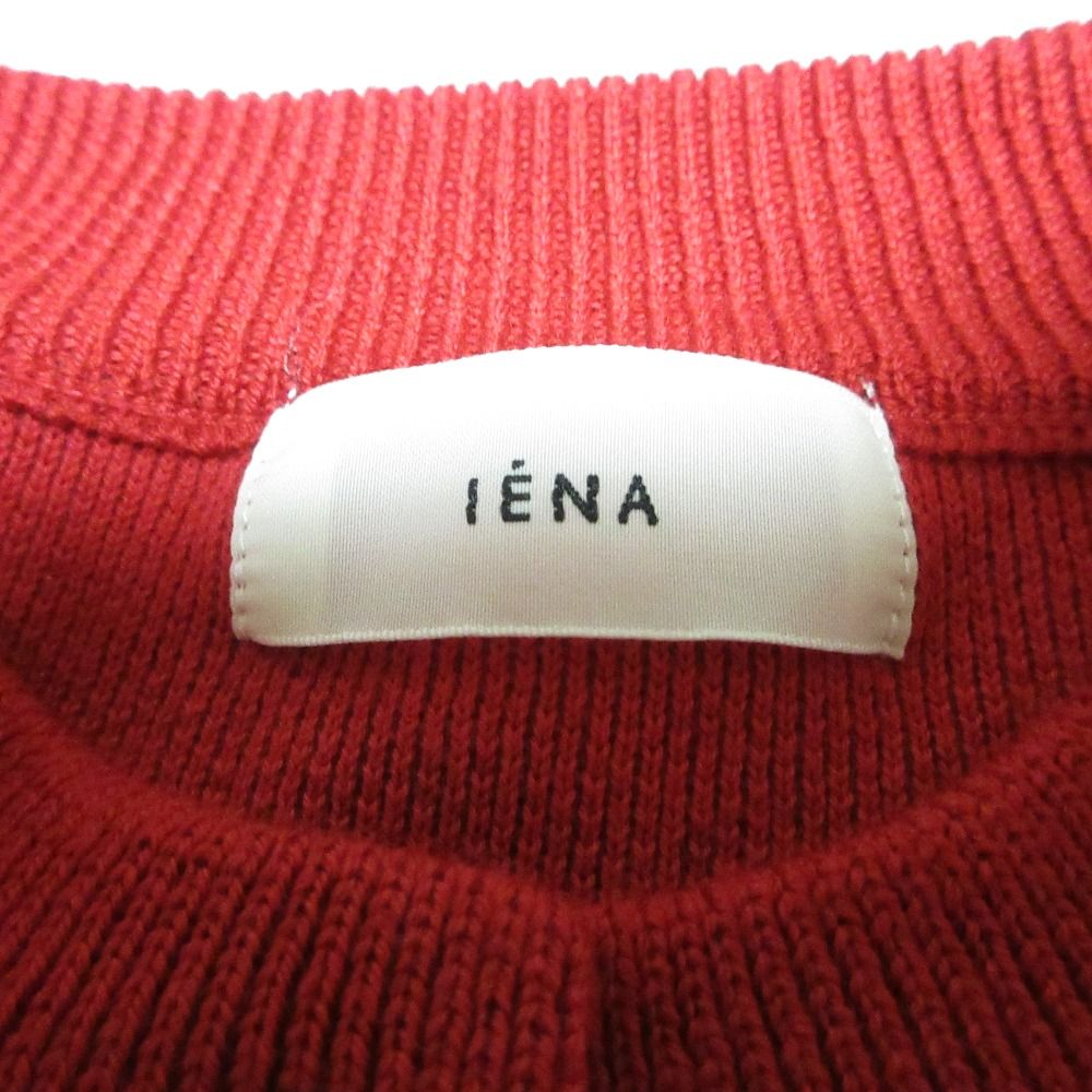 良品 22AW IENA イエナ 金釦 ダブルフェイスニットカーディガン 22080900079140 レッド レディース 古着 中古 IENA - 良品 22AW IENA イエナ 金釦 ダブルフェイスニット