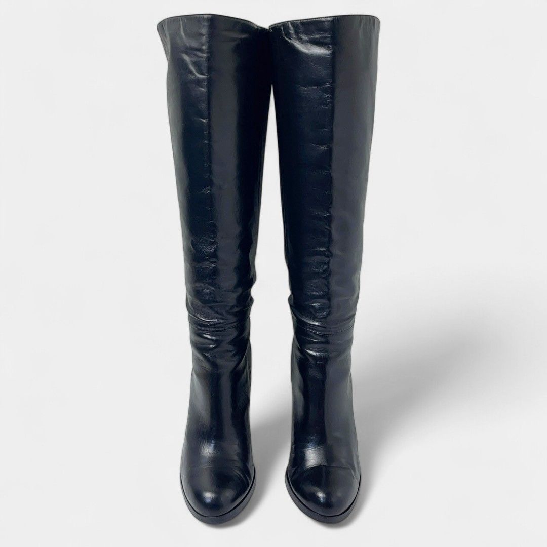 グッチ ロングブーツ ブラック エリザベス クレスト