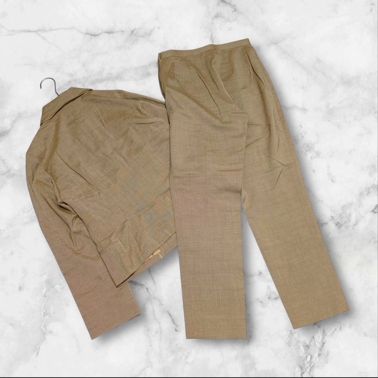 2点セット ヨンドシー 4°C M セットアップ ウール混 ブラウン系