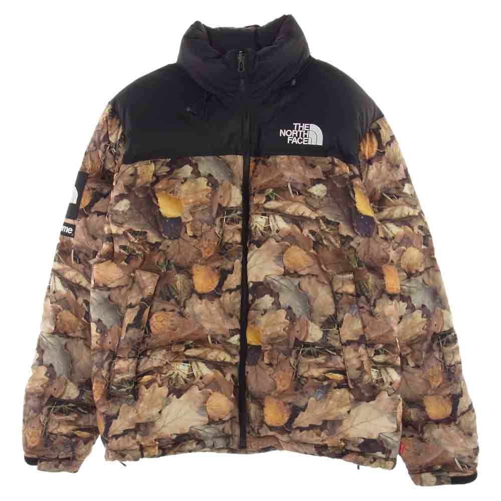Supreme シュプリーム ダウンジャケット 16AW × THE NORTH FACE ノース フェイス Nuptse Jacket Leaves ヌプシ ジャケット リーブス 枯葉 ブラウン系 L
