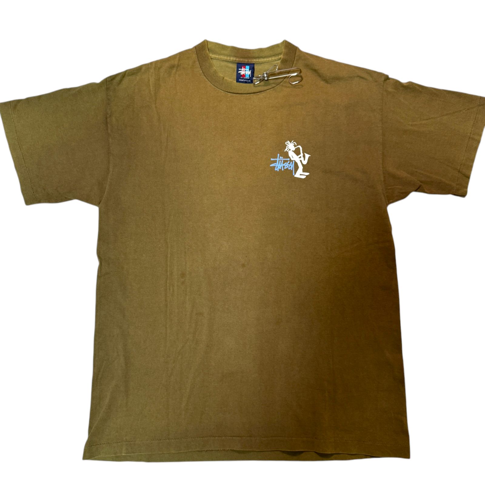 90s OLD STUSSY シャドーマン サックス ジャズマン Tシャツ XL