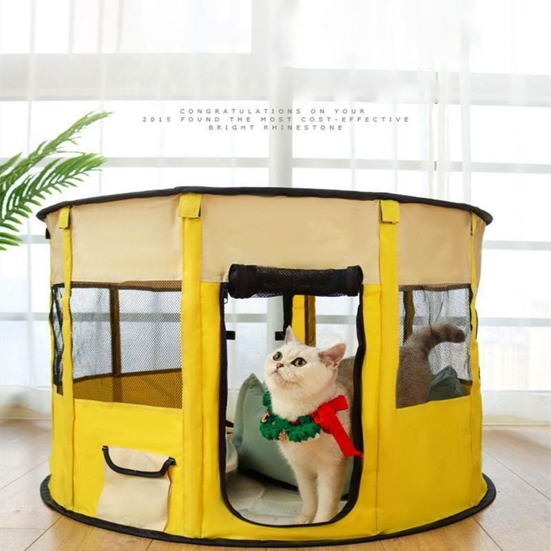 ペットサークル猫ケージ折りたたみ中型犬ペットゲージ猫用子猫避難折り畳みキャットハウス犬用おしゃれ室内屋根付き小屋軽量屋内野外