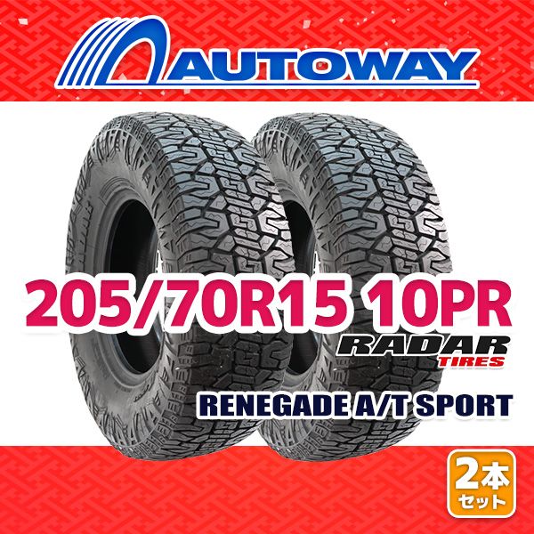 【AUTOWAY】 新品 205/70R15 サマータイヤ Radar Renegade A/T SPORT 15インチ 2本セット 夏タイヤ オートウェイ 22,304円