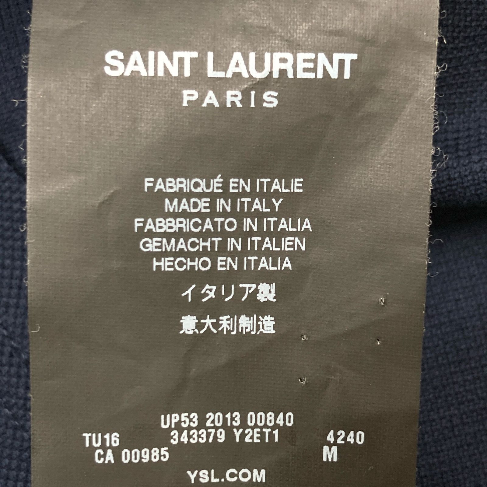 SAINT LAURENT PARIS サンローランパリ 343379 Y2ET1 ロゴ刺繍 M