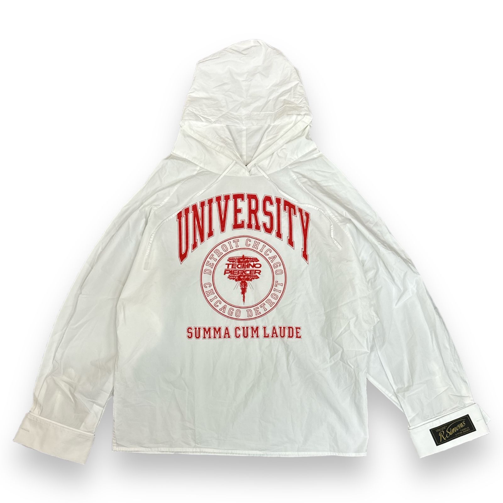 RAF SIMONS UNIVERSITY フーディシャツ S ホワイト