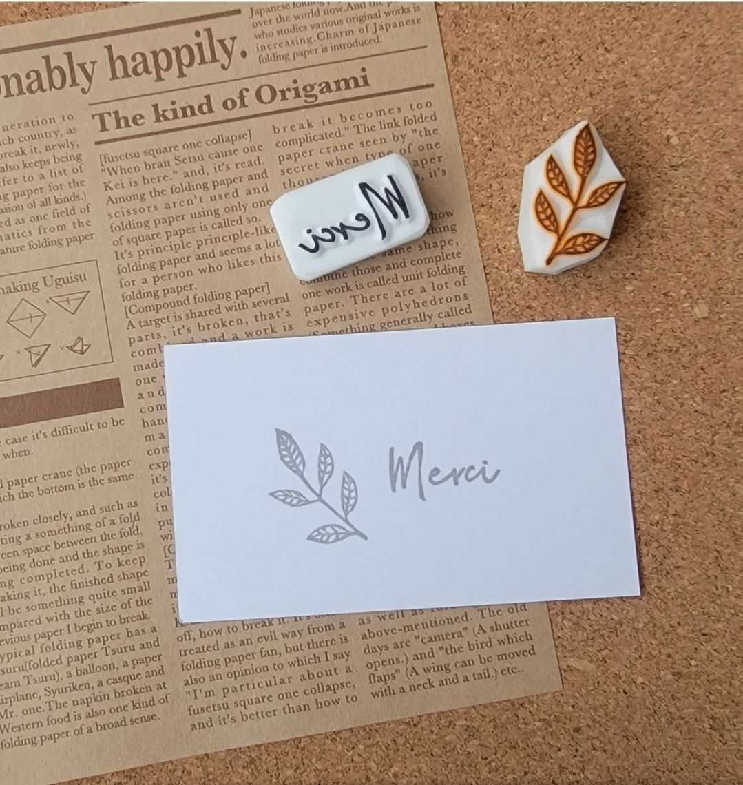 消しゴムはんこ メッセージカード 席札 Thank you カード - メルカリ
