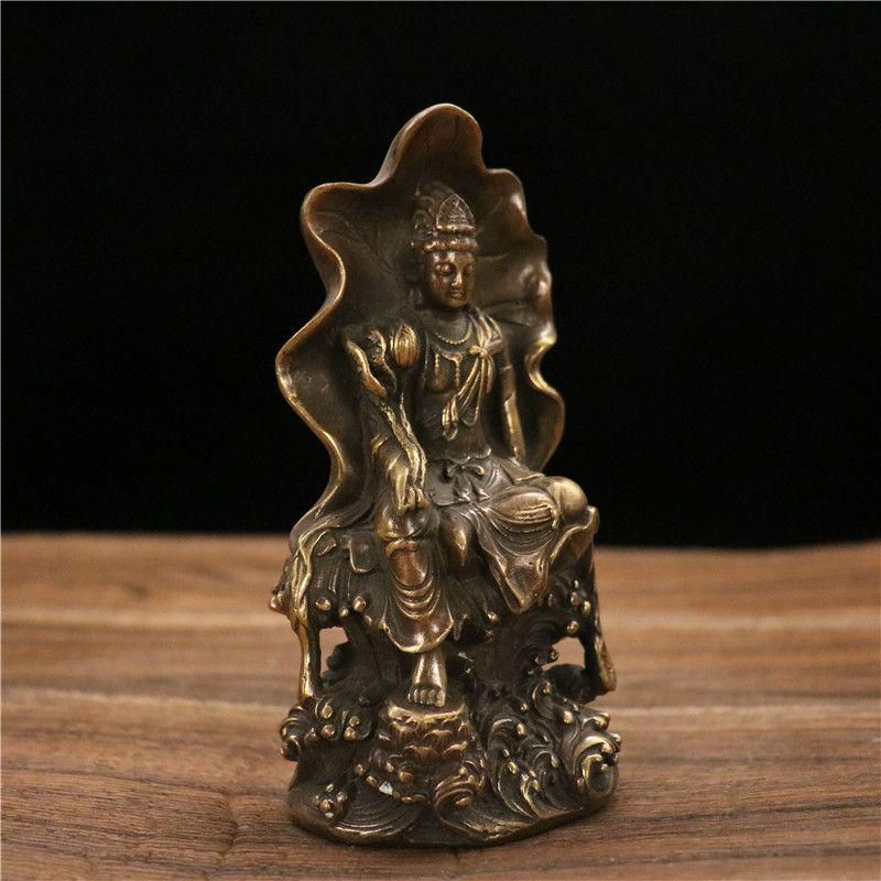 仏教美術 仏像 蓮華蓮葉自在観音仏像 銅製 銅器 仏教美術 仏像 蓮華蓮葉自在観音仏像 銅製 銅器 - メルカリ