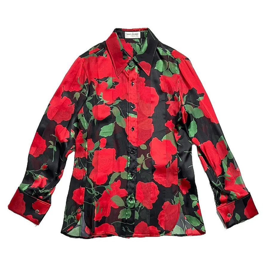 SAINT LAURENT　フローラルシルクシャツ