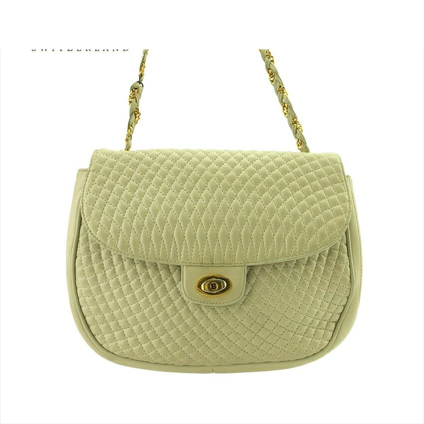 バリー BALLY ショルダーバッグ キルティング Bマーク グレー 灰色