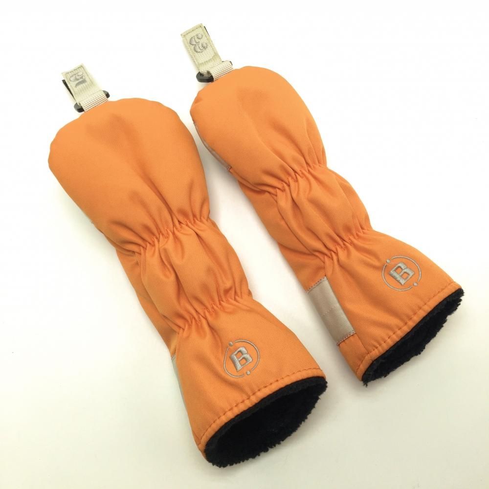 超 ブリーフィング ヘッドカバー2点セット FW UT オレンジ×ベージュ ロゴ刺しゅうゴルフ BRIEFING