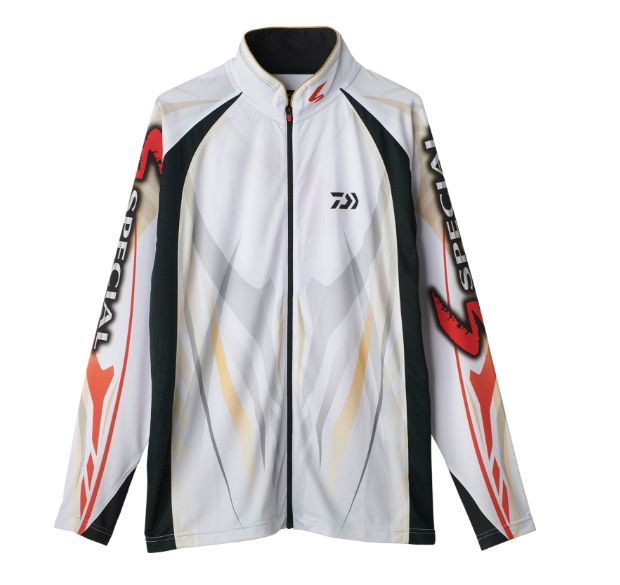 ダイワ ロングスリーブフルジップシャツ DE-7225 ホワイト Mサイズ | 鮎 ウェア daiwa 釣具