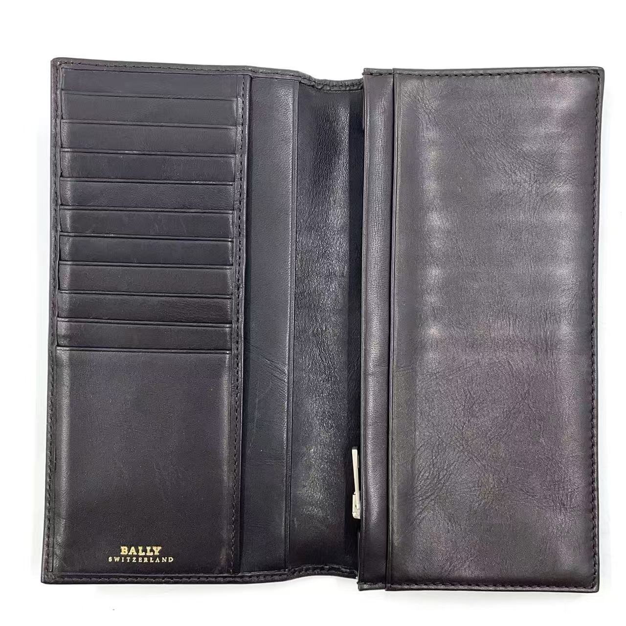 BALLY 長財布 ブラック ストライプ Bally BALLY バリー ラウンドファスナー長財布 MLW03H VT434