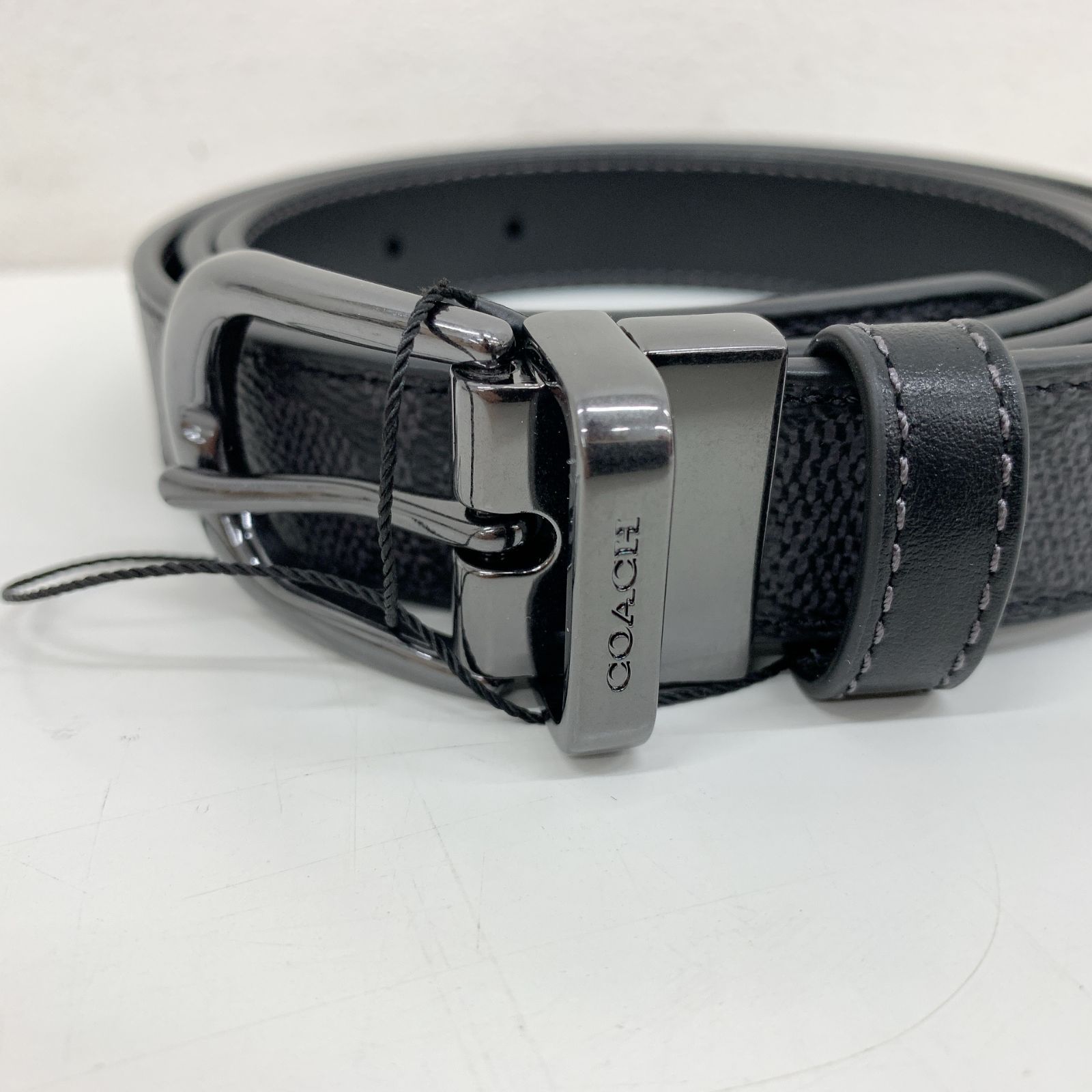 コーチ　COACH リバーシブルレザーベルト 黒 茶 COACH コーチ ベルト リバーシブル メンズ 黒 茶 ブラック ブラウン