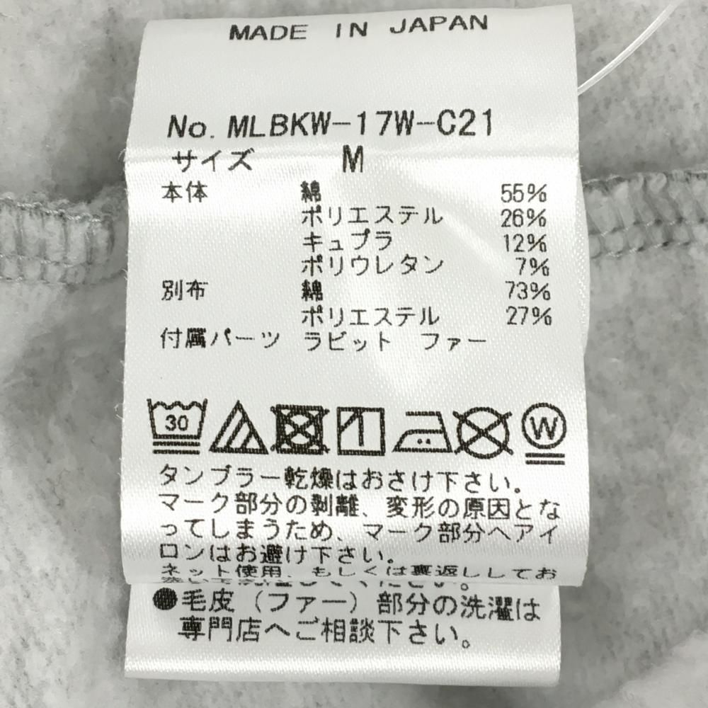 超 マークアンドロナ トレーナー グレー×ピンク 裏起毛 ファー 金ボタン レディース M ゴルフウェア MARK＆LONA LLC-HASEGAWATOSO_COM