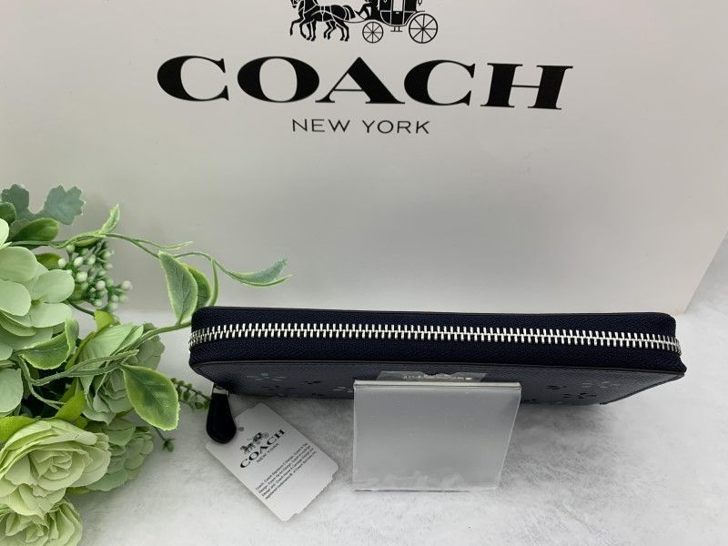 コーチ 長財布 COACH 財布 ブランド ネイビー プレゼント 贈り物 