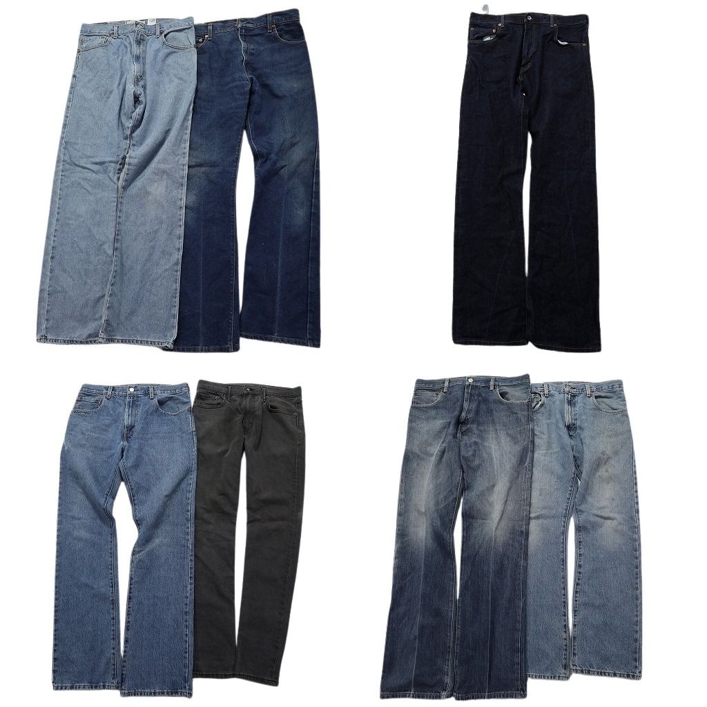 古着卸 リーバイス 517 デニム パンツ 7枚セット メンズ 36 |34 |33 |32 ブラック インディゴブルー アメカジ 古着 NA8709