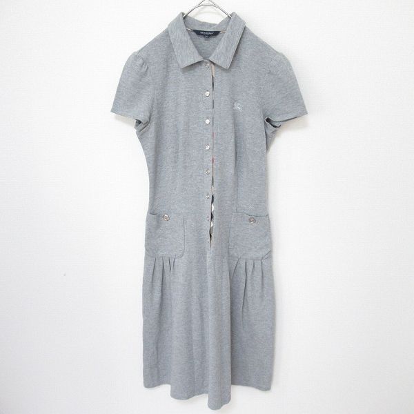 BURBERRY ポロワンピース 38 BURBERRY - Burberry バーバリー ポロワンピース チェックトリム